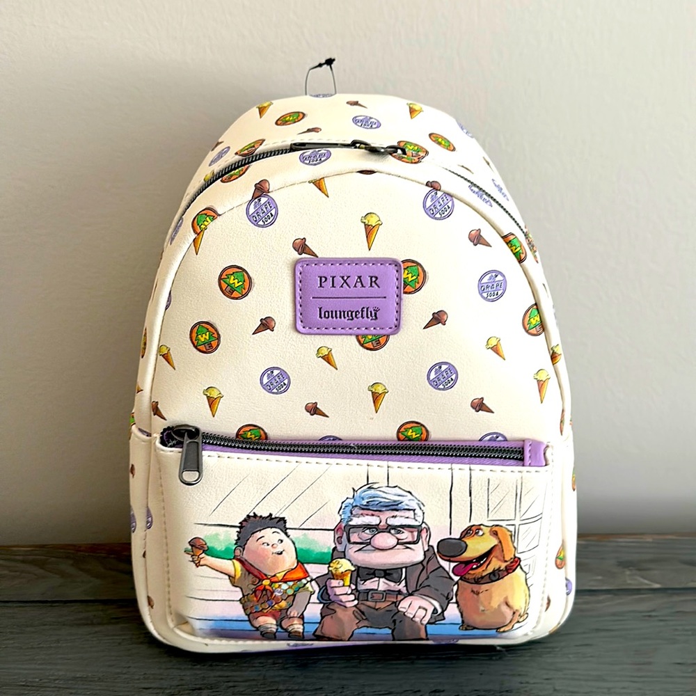 Disney Pixar Up Loungefly Mini Backpack Ice Cream Trio, Russell, Dug, Carl NEW!